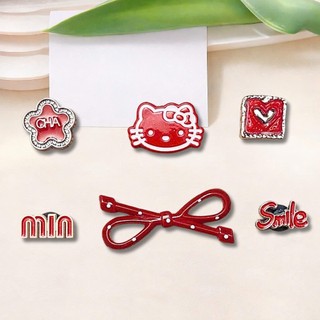 Set Charm Kitty Nơ Đỏ Smile Dễ Thương – Charm Mèo Cute