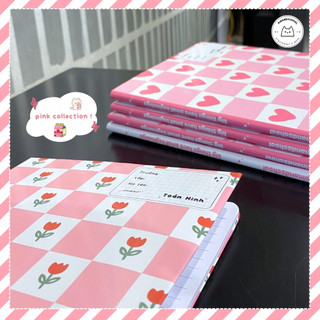 [LẺ] Giấy Bao Tập, Bao Vở, Bao Sách Pastel Hồng Dâu Strawberry Milk Giấy Bóng Dày Chất Lượng | Thiết kế bởi Pinandschool