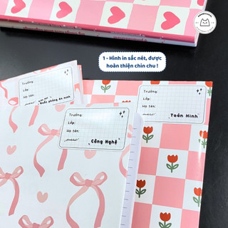 [LẺ] Giấy Bao Tập, Bao Vở, Bao Sách Pastel Hồng Dâu Strawberry Milk Giấy Bóng Dày Chất Lượng | Thiết kế bởi Pinandschool