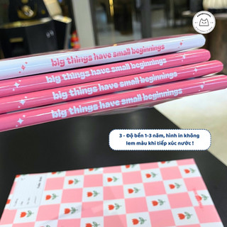 [LẺ] Giấy Bao Tập, Bao Vở, Bao Sách Pastel Hồng Dâu Strawberry Milk Giấy Bóng Dày Chất Lượng | Thiết kế bởi Pinandschool