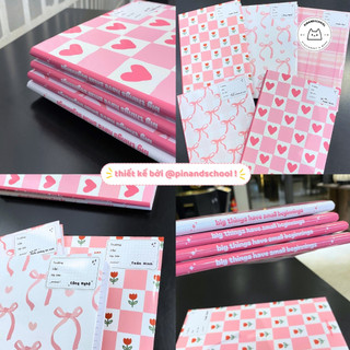 [LẺ] Giấy Bao Tập, Bao Vở, Bao Sách Pastel Hồng Dâu Strawberry Milk Giấy Bóng Dày Chất Lượng | Thiết kế bởi Pinandschool