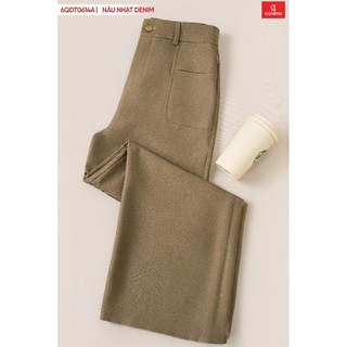 6QDT06 Quần nữ CARDINA chất liệu denim  cạp cao kiểu dáng suông phối túi phong cách năng động trẻ trung sang trọng