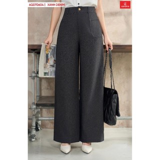 6QDT06 Quần nữ CARDINA chất liệu denim  cạp cao kiểu dáng suông phối túi phong cách năng động trẻ trung sang trọng