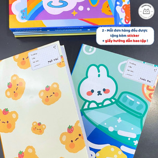 [LẺ] Giấy Bao Tập, Bao Vở, Bao Sách Hoạ Tiết Dễ Thương Giấy Bóng Dày Chất Lượng | Thiết kế bởi Pinandschool