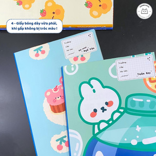 [LẺ] Giấy Bao Tập, Bao Vở, Bao Sách Hoạ Tiết Dễ Thương Giấy Bóng Dày Chất Lượng | Thiết kế bởi Pinandschool