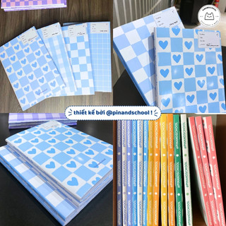 [LẺ] Giấy Bao Tập, Bao Vở, Bao Sách Pastel Xanh Dương Mây Trời Giấy Bóng Dày Chất Lượng | Thiết kế bởi Pinandschool
