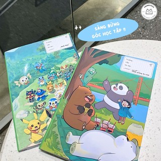 [LẺ] Giấy Bao Tập, Bao Vở, Bao Sách Chủ Đề Hoạt Hình Nhí Nhảnh Phần 4 | Thiết kế bởi Pinandschool