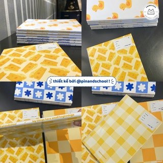 [LẺ] Giấy Bao Tập, Bao Vở, Bao Sách Vàng Kem Phô Mai Cheesy Giấy Bóng Chất Lượng | Thiết kế bởi Pinandscho