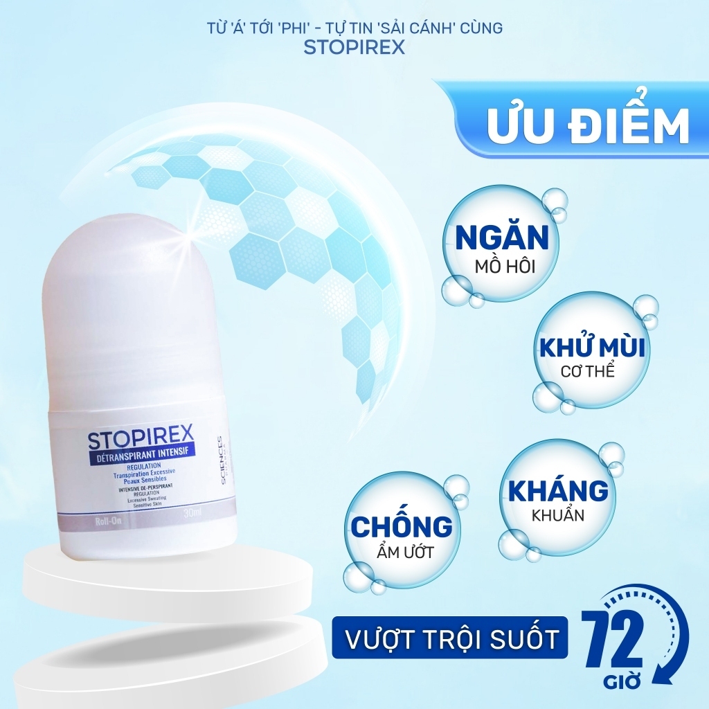 Lăn Khử Mùi STOPIREX: Kháng Khuẩn, Ngăn Mồ Hôi, Khử Mùi Hiệu Quả Dành Cho Nam, Nữ