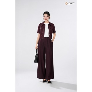 Quần Ống Rộng 𝐂𝐂𝐇𝐀𝐓 Dáng Suông Kiểu Marius Xếp Ly Chất Liệu Tuytsi Cao Cấp 25QDS2032ST
