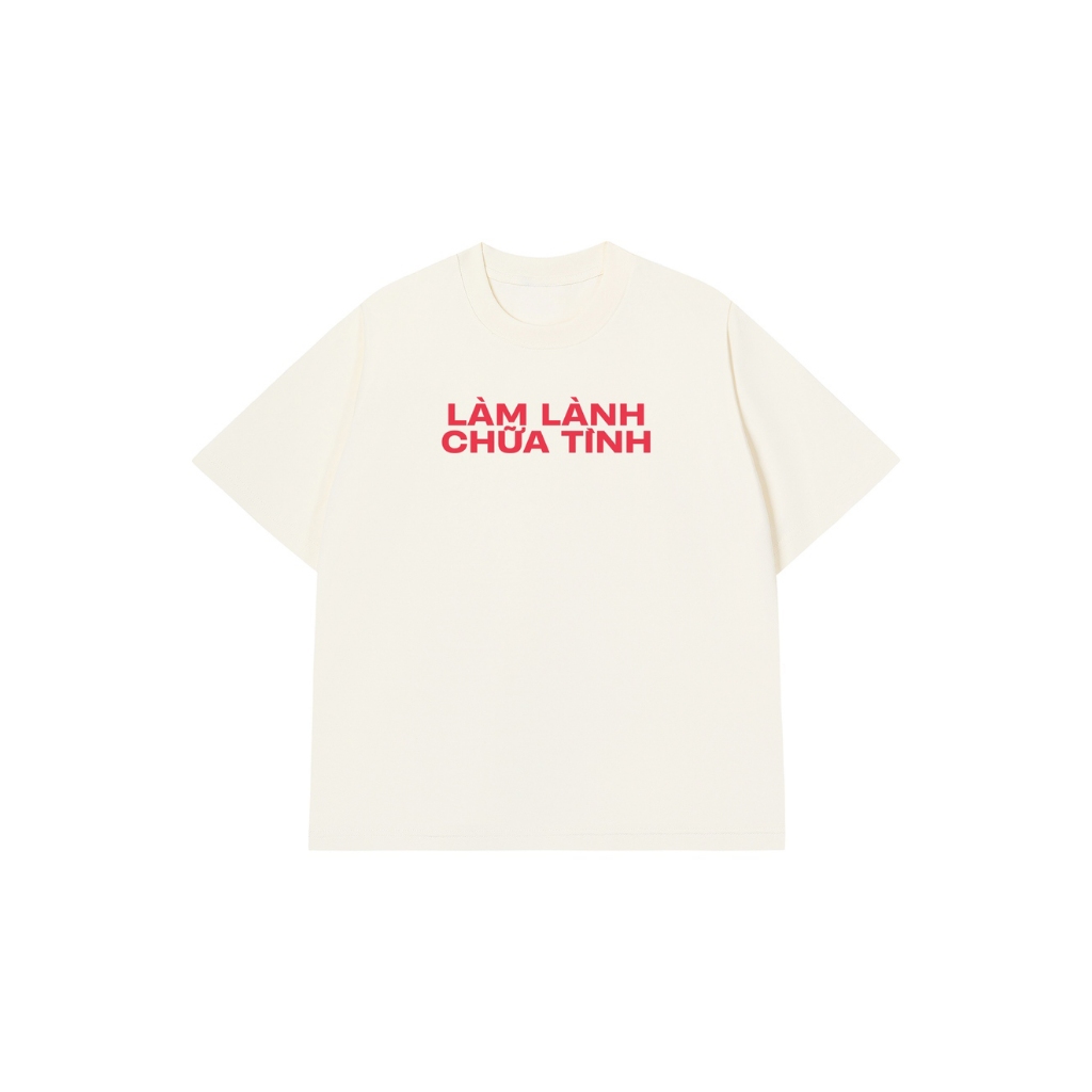 Áo Vớ Vẩn Vui Tươi REDLABEL Áo Thun LÀM LÀNH CHỮA TÌNH Cotton 100% Oversize Nam Nữ TS83