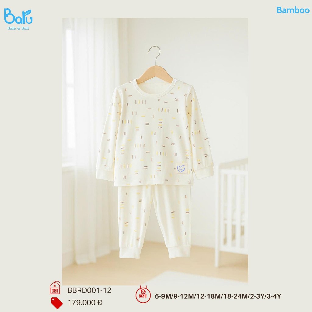 Bộ cài vai dài tay quần dài họa tiết- BRD001-12