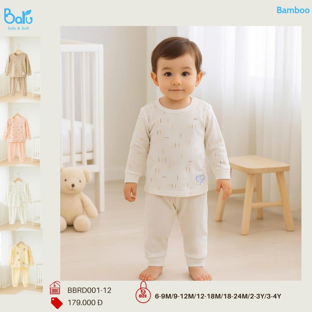 Bộ cài vai dài tay quần dài họa tiết- BRD001-12