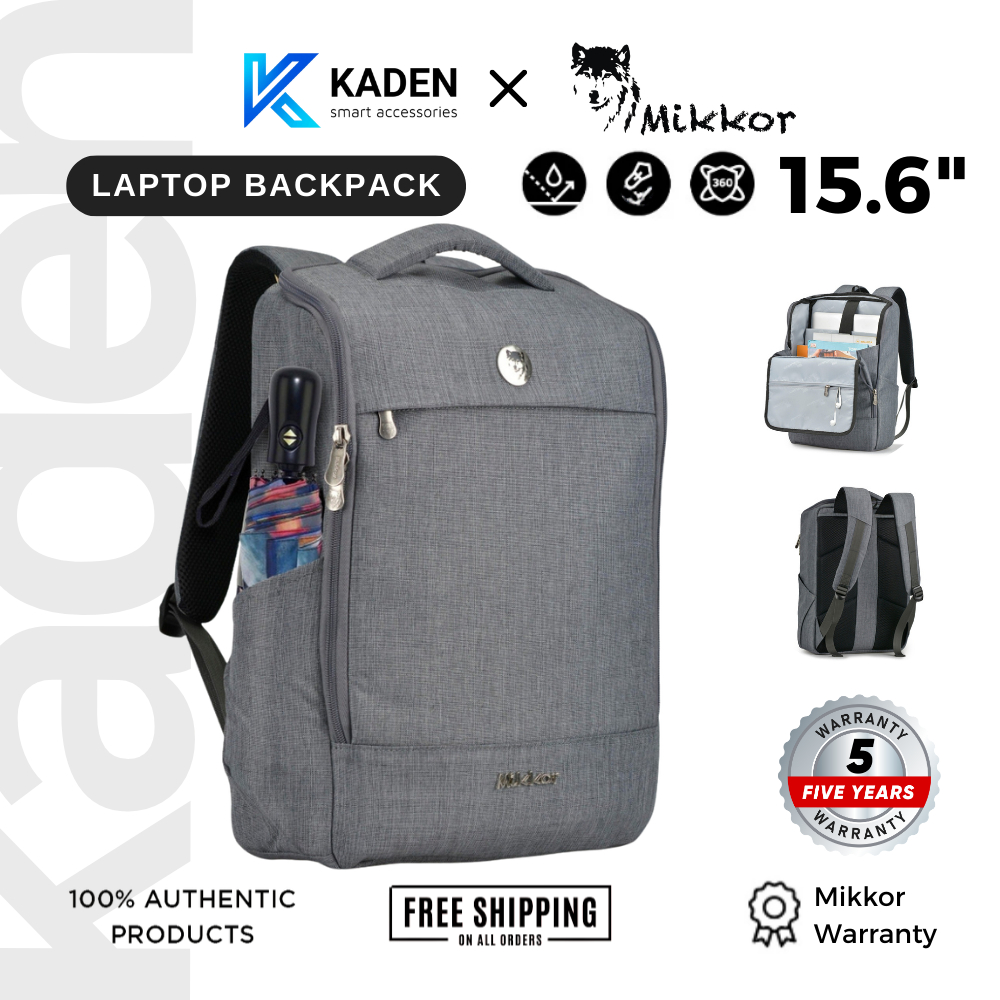[BH 5 NĂM] Balo Mikkor The Lewie, Siêu Nhẹ 650g, Chống Thấm, Thiết Kế Miệng Mở Rộng, Vừa Laptop 15.6 inch, Đa Ngăn | BigBuy360 - bigbuy360.vn