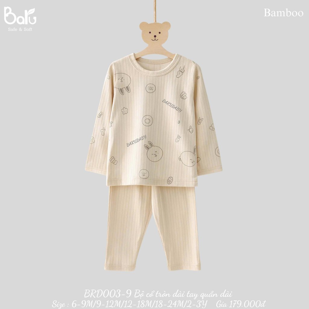 Bộ cổ tròn dài tay quần dài -BRD003-9