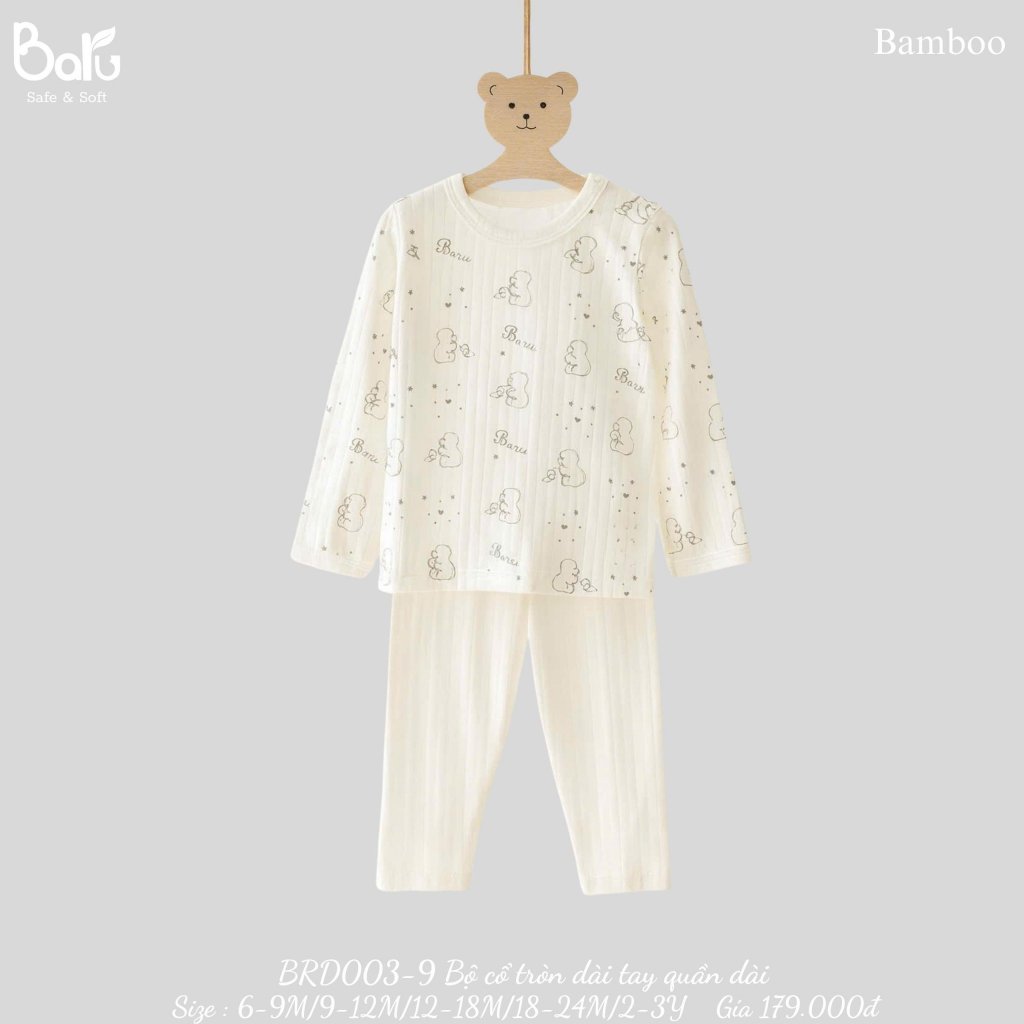 Bộ cổ tròn dài tay quần dài -BRD003-9