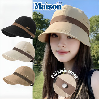 Mũ Chống Nắng Chống 99% Tia UV Phối Viền Thời Trang, Mũ Bukcet Nữ Vành Rộng Vải Cotton Cao Cấp