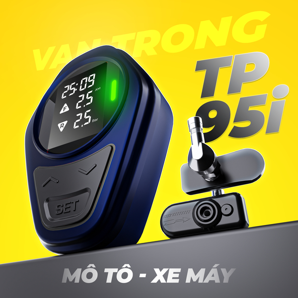 Cảm Biến Áp Suất Lốp STEELMATE TP-95I Xe Máy Và Mô Tô - Van Trong, Màn Hình Hiện Thị, Bảo Hành 2 Năm