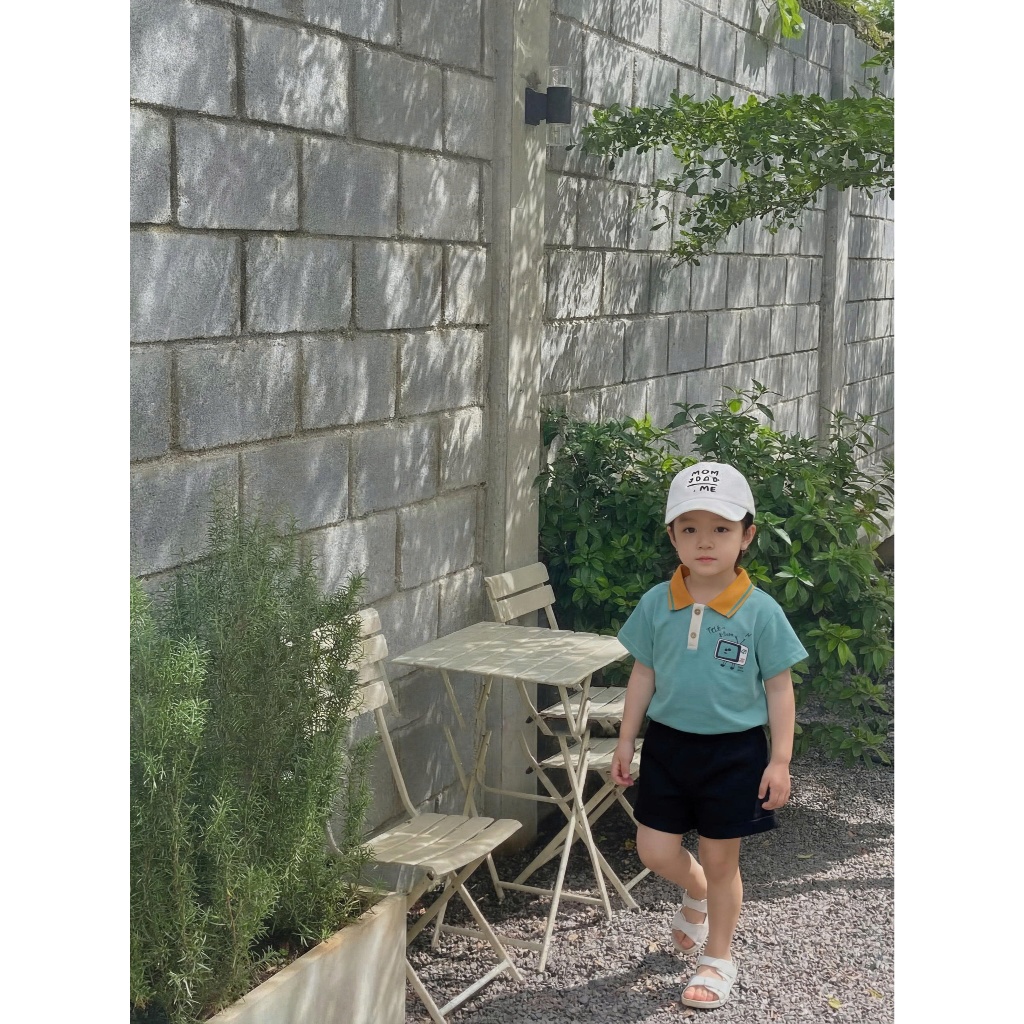 Set bộ polo cộc tay bé trai Miniumbaby in hình kiểu túi ngực dễ thương, chất cotton mềm mại SB2608