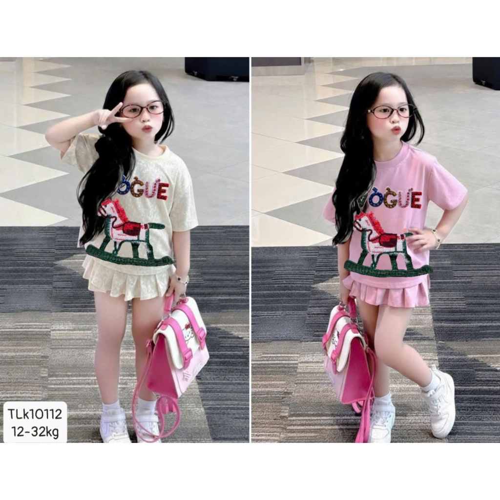 VÁY XẾP LY NGỰA E.C CÓ LÓT TRONG SZ 9 - 45 KG QUẦN ÁO BÉ GÁI MÙA HÈ