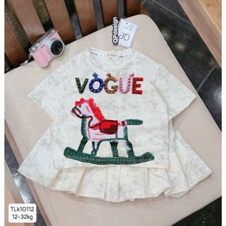 Set Áo Bé Gái Ngựa Gỗ Phối Chân Váy Xoè – Vải Mềm Co Giãn Thoải Mái Size 9-43kg