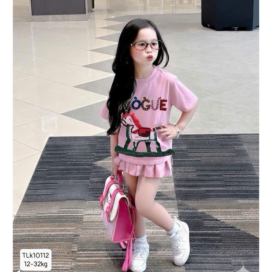 VÁY XẾP LY NGỰA E.C CÓ LÓT TRONG SZ 9 - 45 KG QUẦN ÁO BÉ GÁI MÙA HÈ