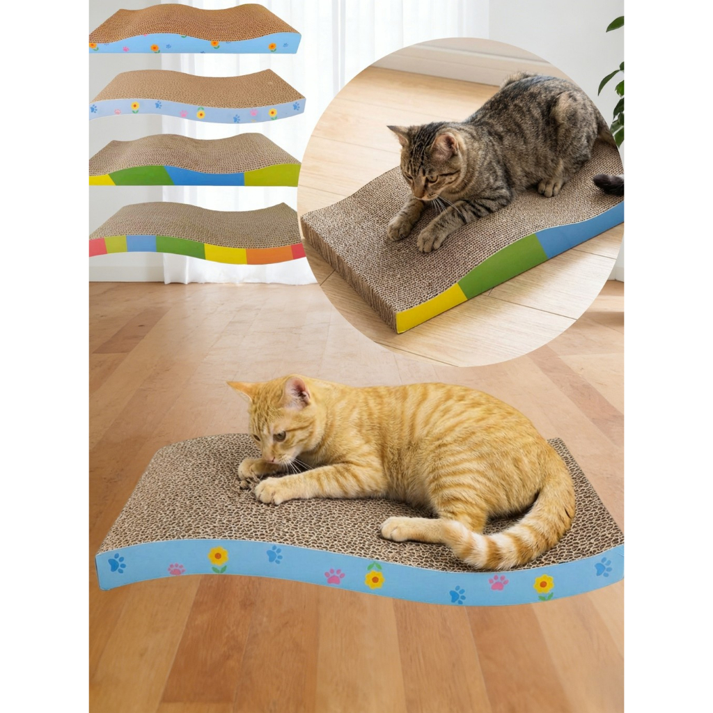 (HỎA TỐC HCM) Bàn cào móng carton cho mèo (tặng kèm cỏ bạc hà catnip) size lớn