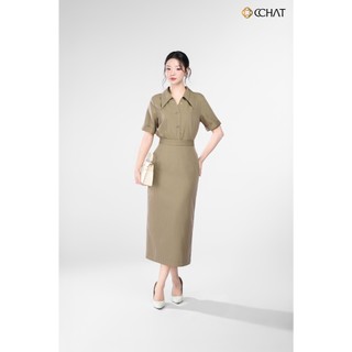 Set Đồ Nữ 𝐂𝐂𝐇𝐀𝐓 Dáng Suông Hirista Trang Trí Cúc Chất Liệu Tuytsi Cao Cấp 16BDS2001ST