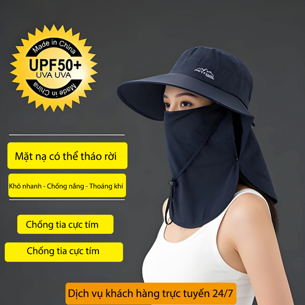 Mũ Nón Lưỡi Trai Chống Nắng Nam Nữ Che Mặt Cổ UPF50+ Combo Đôi Ưu Đãi 15%