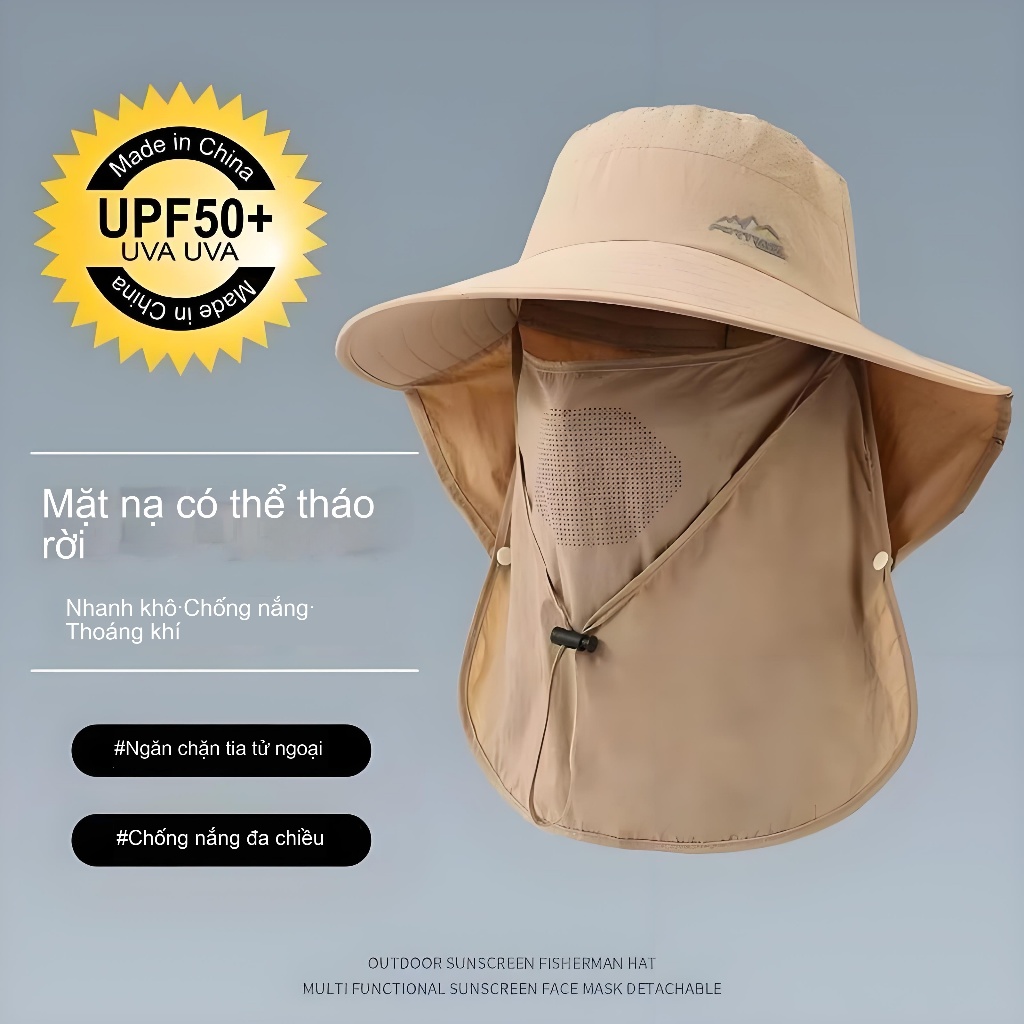 Mũ Nón Lưỡi Trai Chống Nắng Nam Nữ Che Mặt Cổ UPF50+ Combo Đôi Ưu Đãi 15%