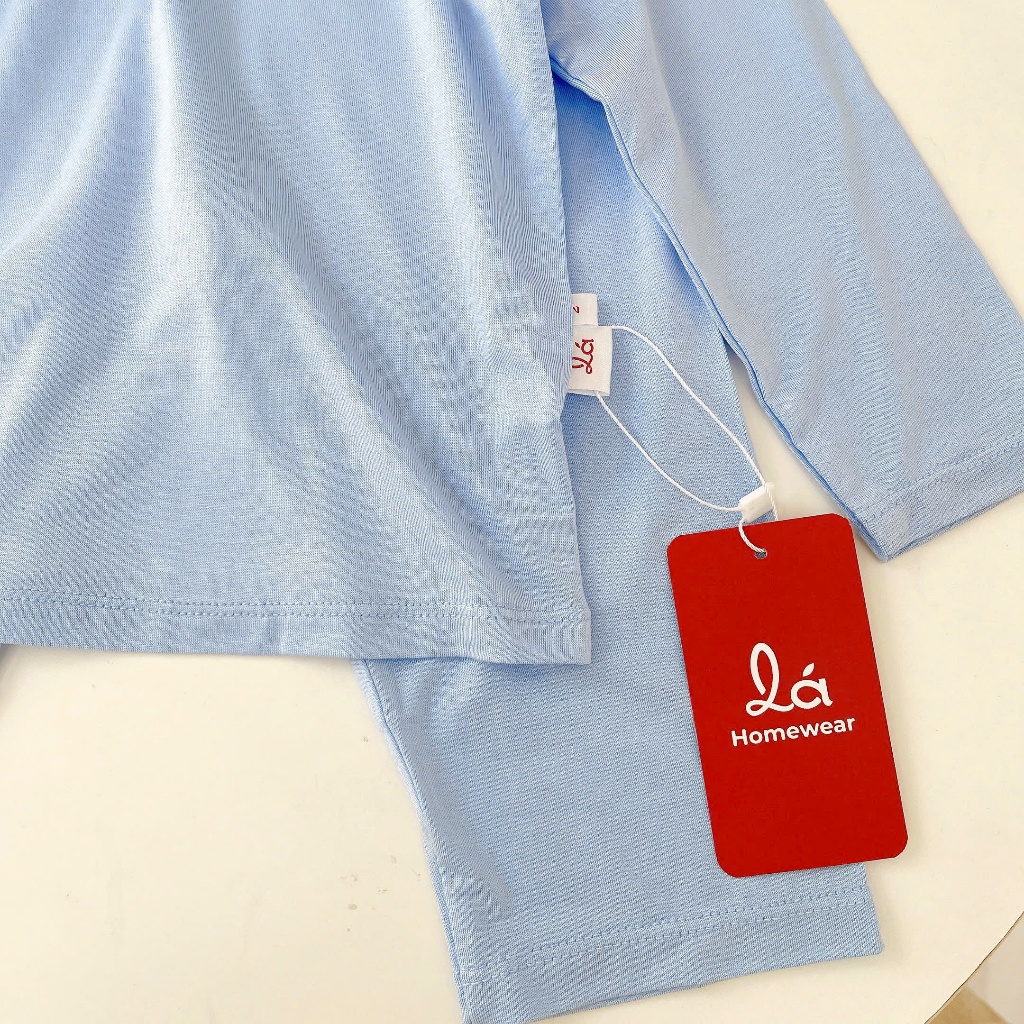 Bộ dài tay bé trai 95% sợi sồi Modal Lá Homewear A385 mềm mướt mát lạnh, đồ ngủ cho bé mặc hè