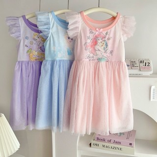 Váy công chúa bé gái 3-8 tuổi dự tiệc hoạt hình Đầm Elsa nàng tiên cá Ariel công chúa tóc mây  D1269