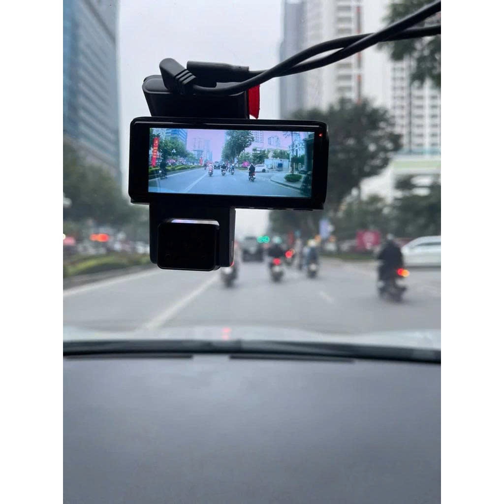 Camera hành trình ô tô S16 CARLOVER 3 mắt Phân giải 2K Ghi trước trong sau Ghi đêm hồng ngoại Kết nối điện thoại BH 1năm