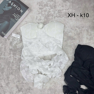LT - Áo quây ren bông hoa vạt bèo cúp ngực style Ulzzang y2k cá tính free size 1582