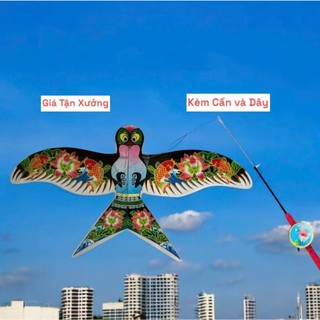 Diều Cần Câu 3D 50cm Cho Bé, Họa Tiết Hoạt Hình Dễ Thương Kèm Cần Câu, Dây Thả 50m, Giá Siêu Rẻ Sỉ