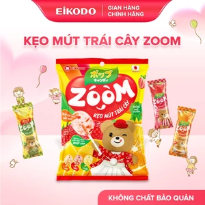 Kẹo Mút Trái Cây Zoom 72g Vị Cam Xoài Dâu Que giấy y tế Nhật Bản EIKODO SINCE 1877