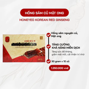 Hồng Sâm Củ Tẩm Mật Ong Honeyed Korean Red Ginseng - Quà Tặng Cao Cấp