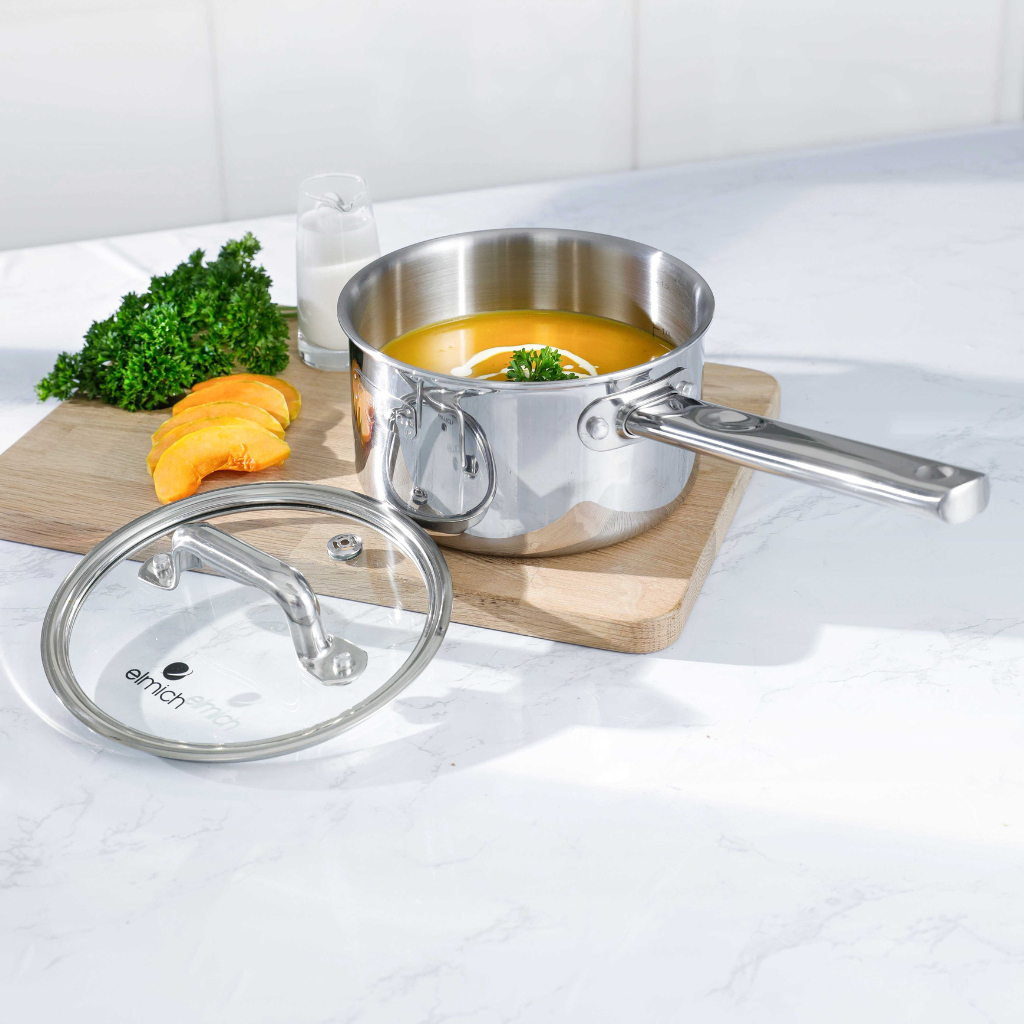 Bộ Nồi Elmich Trimax ECO 8005 | 4 Món Liền Khối Đáy Từ, Dùng Mọi Loại Bếp, Inox 3 Lớp Nấu Nhanh Bền