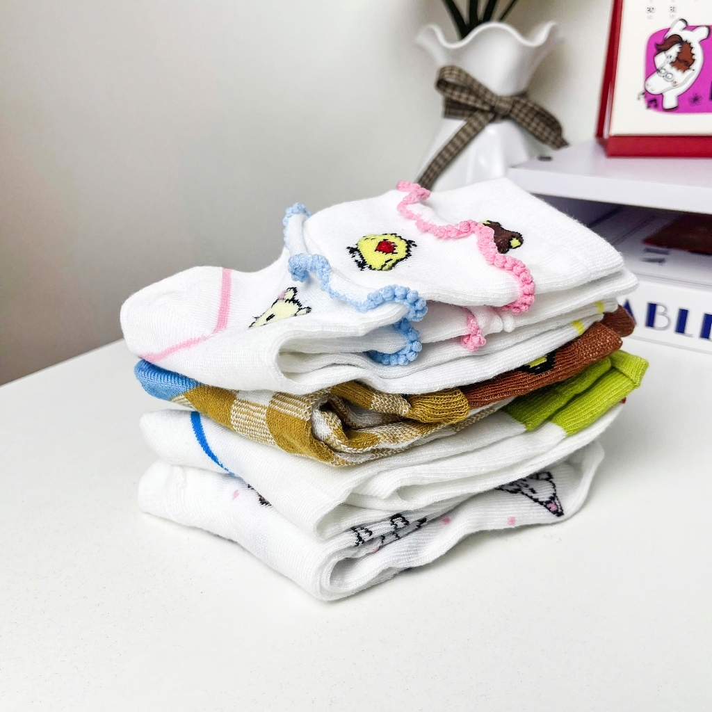 Tất Cao Cổ Cotton Họa Tiết Gấu Nâu Dễ Thương Mềm Mịn Freesize Mun Store TATBE128