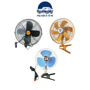 Quạt Kẹp Ô Tô 12V - 24V Lắp Cho Mọi Dòng Xe Ô Tô, Xe Tải, Có Lồng Sắt Cao Cấp Quạt Kẹp Bình Ắc Quy