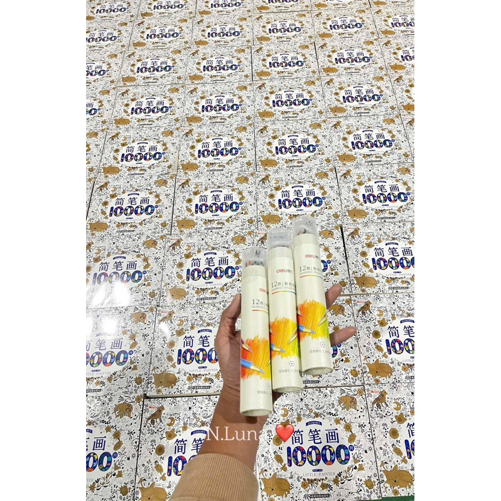 Set tô màu 10000 hình kèm 12 bút chì màu