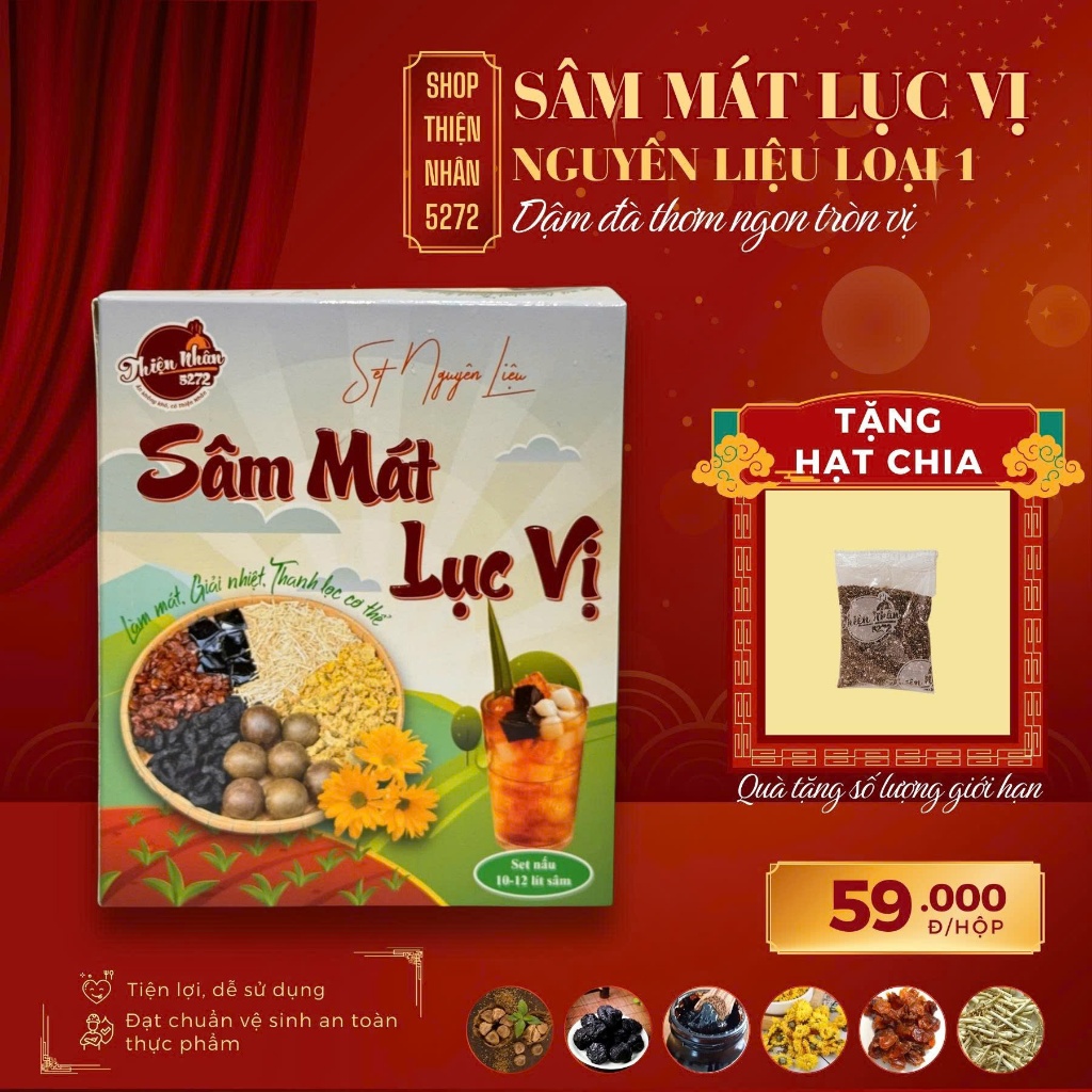 Sâm Mát Lục Vị Set Nguyên Liệu Nấu Từ 10-12 Lít - Tặng Kèm Hạt Chia ...