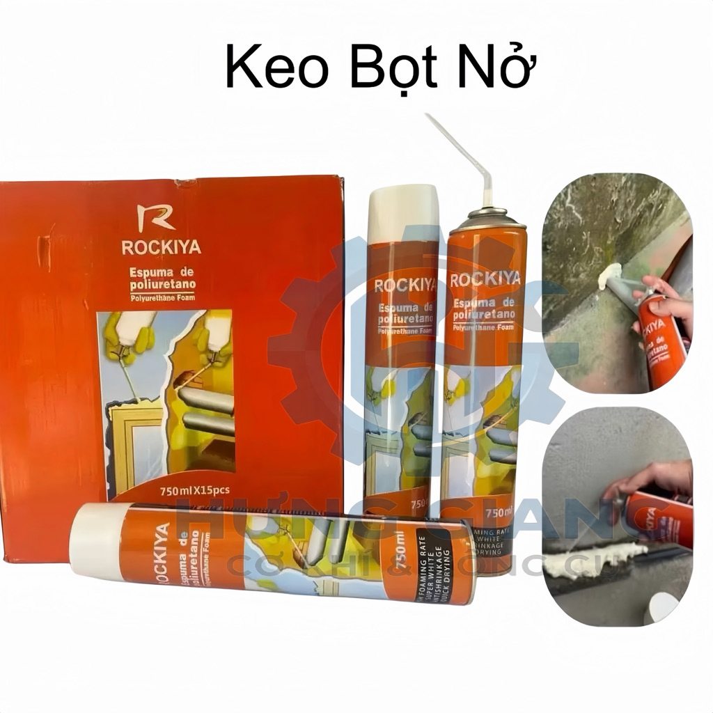 KEO BỌT NỞ Rockiya chai 750ml tỷ lệ tạo bọt cao, siêu trắng, nhanh khô