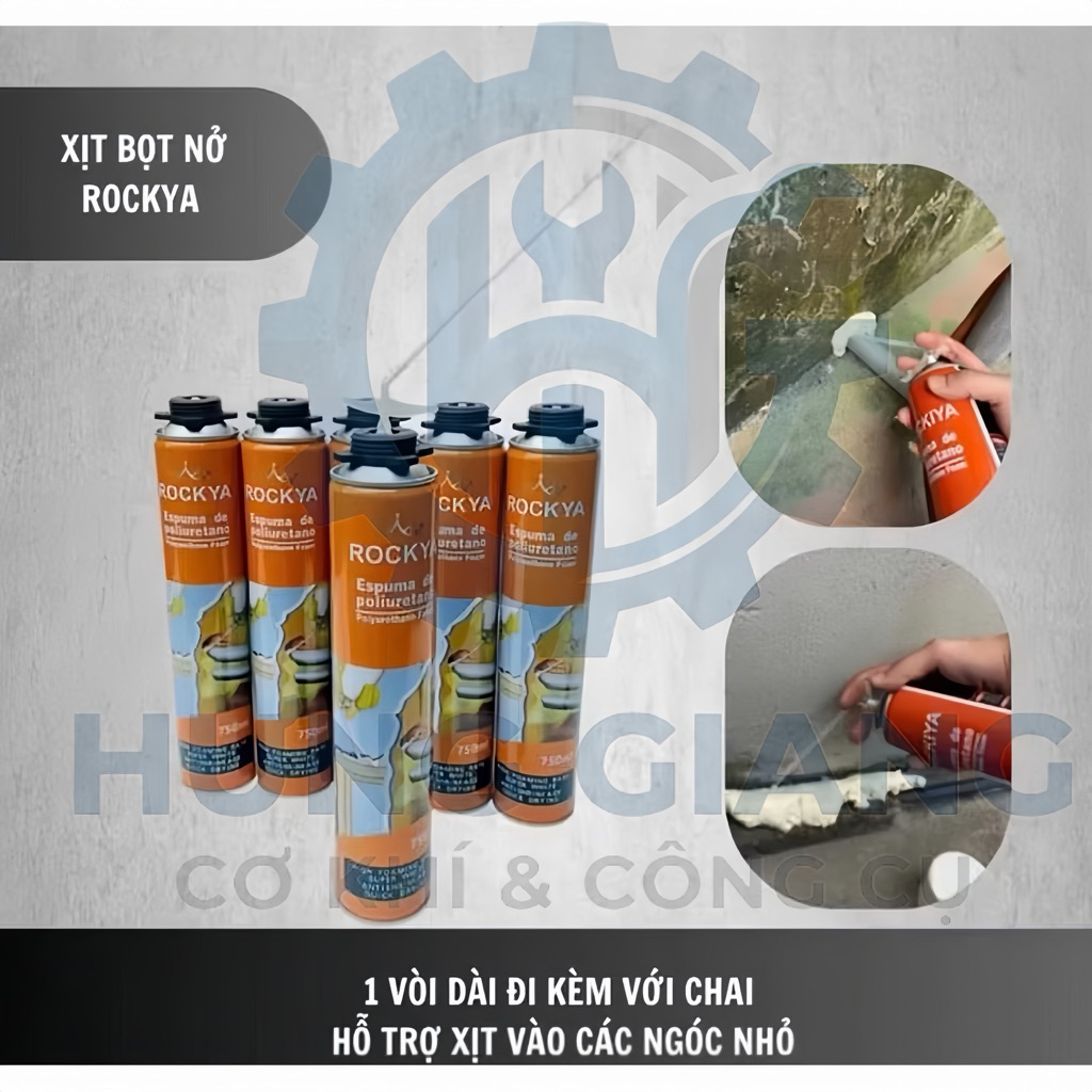 KEO BỌT NỞ Rockiya chai 750ml tỷ lệ tạo bọt cao, siêu trắng, nhanh khô