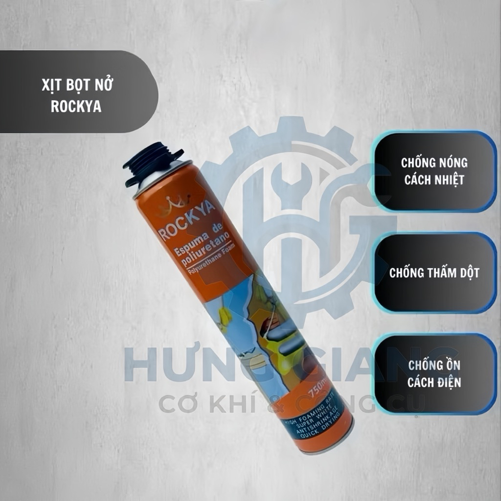 KEO BỌT NỞ Rockiya chai 750ml tỷ lệ tạo bọt cao, siêu trắng, nhanh khô