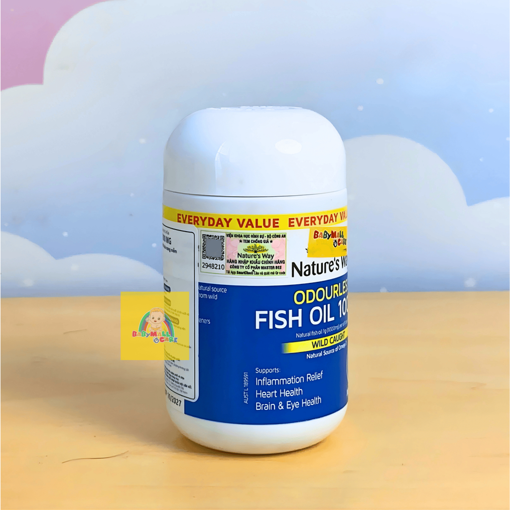 Viên Uống Odourless Fish Oil 1000mg Nature's Way Bổ Sung Omega 3  80 Viên/ Hộp |  Babymall & Care