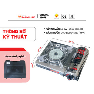 Bếp Gas Mini Du Lịch Hồng Ngoại NaMilux MMC-181SS/Van Ngắt Gas Tự Động/SP Phù Hợp Cho Nhà Hàng-Quán Ăn/Hàng Chính Hãng