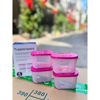 Sét 4 hộp đông mini full hồng 300ml tupperware, nhựa nguyên sinh an toàn