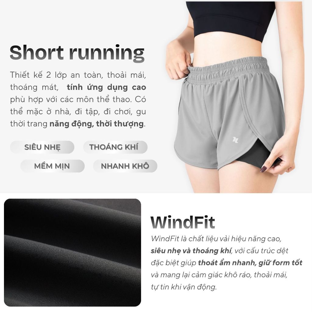 Quần Short Đùi Thể Thao 2 Lớp Nữ Reeta Co Giãn 4 Chiều Tập Gym - Yoga - Chạy bộ - Aerobic Nhiều Màu Có BigSize - A004