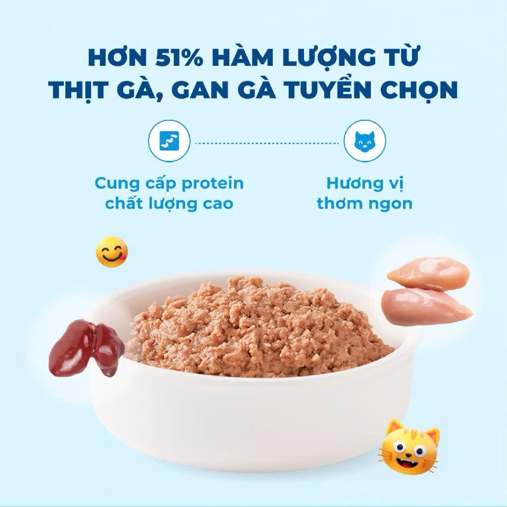 Pate Mèo MR.VET 70G – Thức Ăn Ướt Cho Mèo, Nhiều Thịt, Mềm Dễ Ăn, Hỗ Trợ Tiêu Hóa,Cho Mèo Từ 2 Tháng
